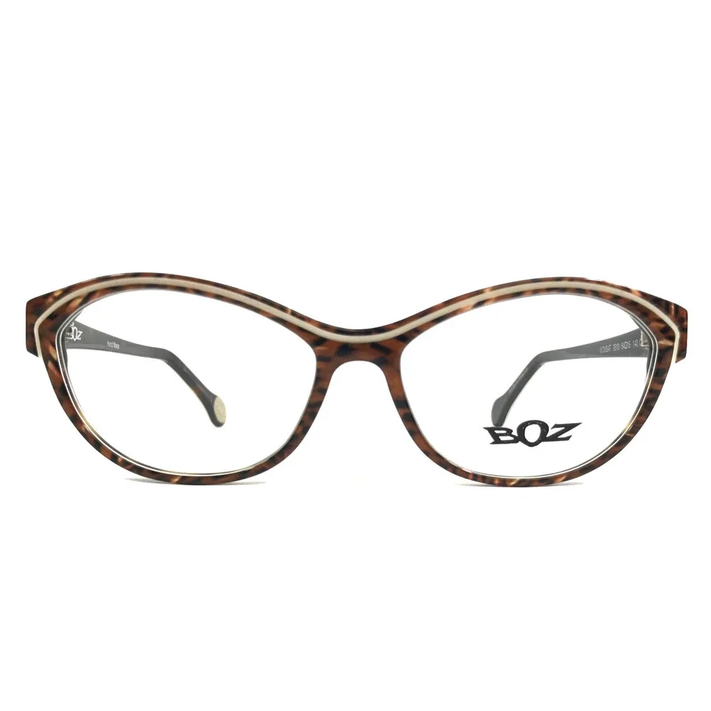 BOZ Eyeglasses Frames WOMBAT 9510 Panther Cream Brown Beige 54-15-140